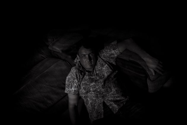 © Christopher Hopkins. From the series, Invisible Wounds. 15/01/20. Milvale, New South Wales, Australia. Private Gerard Booker, 2nd Commando Unit. Afghanistan 2008-11. 'Ged' lives with depression, anxiety, insomnia and alcoholism. He feels his life lacks purpose and he is just 'floating' through it. Ged has had moments of suicidal tendencies.