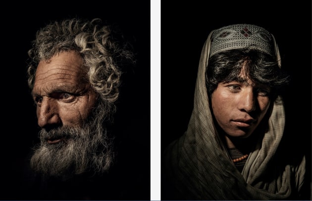© Adam Ferguson. L–R: Eza Khan, 45, a garment seller with a wife and two children; he has been addicted to heroin for 15 years. Dawar Khan,17; his home was hit by a mortar that killed two of his brothers. Afghanistan, 2016.