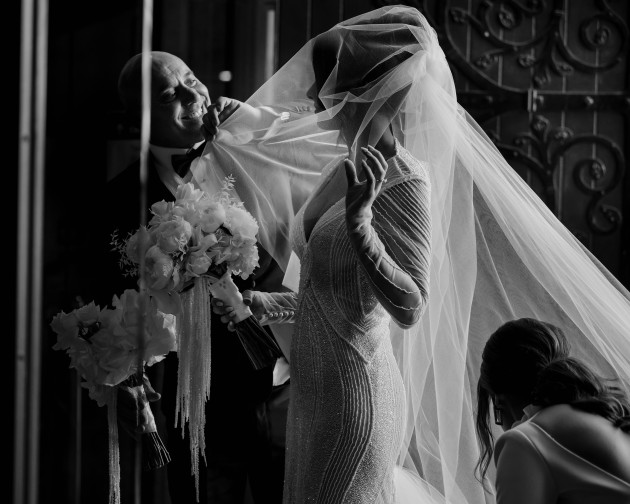 © Tanya Wilson. Chantelle with her father, St Paul’s Church, Melbourne.