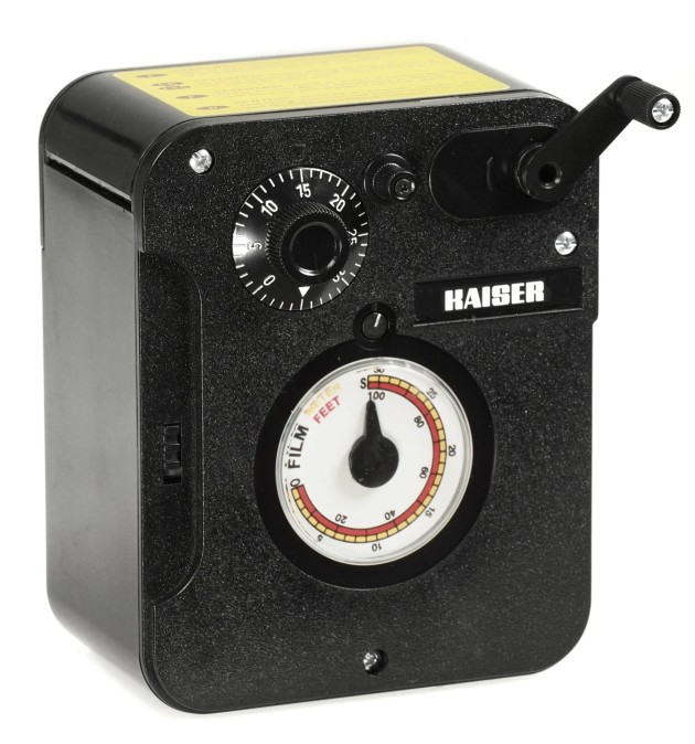 Kaiser Fototechnik 4129 Film Loader. For loading bulk 35-mm film into cartridges in daylight. For bulk film material up to 30 m (98 ft.). With frame counter and remaining-film meter.