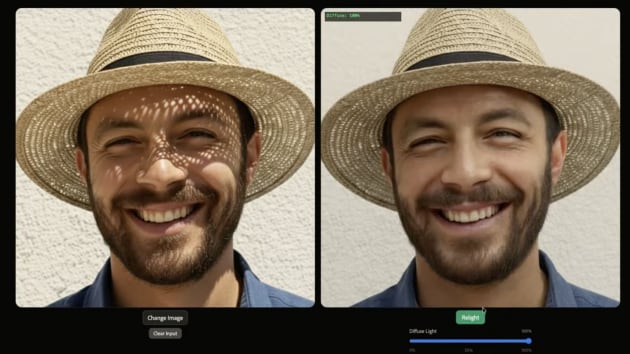 From Project Light Touch. Just change the lighting to be more uniform at the click of a button. Image: Adobe.
